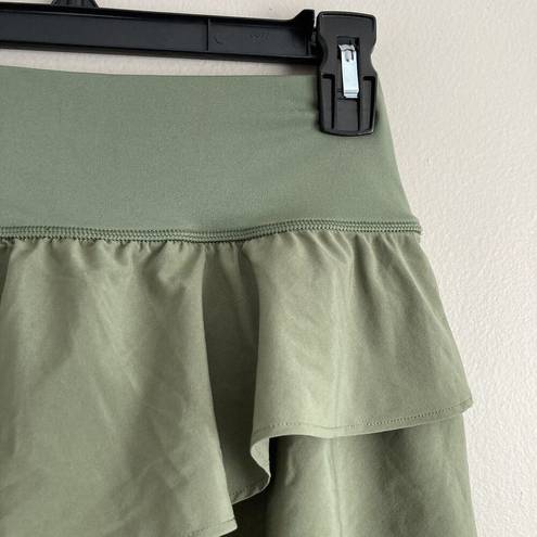 Aerie Offline By  Ruffled Skirt Green Skort Womens Size Small Pull On Athletic