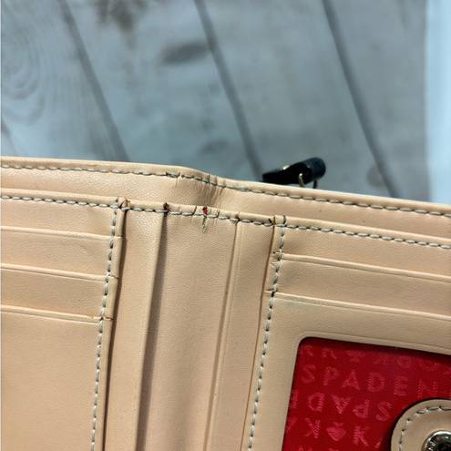 Kate Spade  Snap Zip Wallet Ivory Black Tan