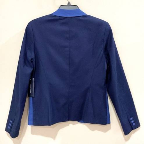 Tommy Hilfiger  Color Block Blazer Jacket Navy Royal Blue Ladies Sz 8 New Preppy