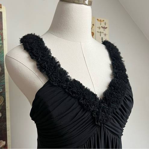 Oleg Cassini Black Ruffle Cocktail Dress Sweetheart Neckline size 8 medium