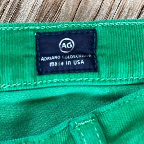 AG Adriano Goldschmied  Women's The Stevie Slim Straight Green Corduroys Size 28R