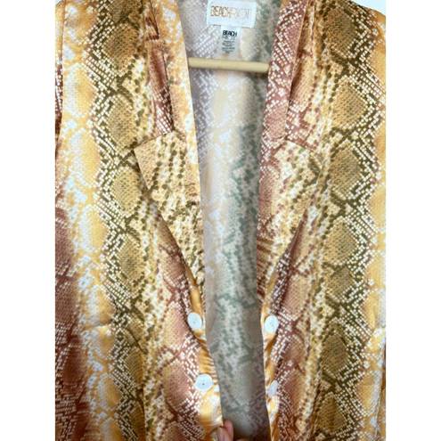 Beach Riot  Stretch Blazer Jacket Women's XS Snake Print Long Sleeve Polyester