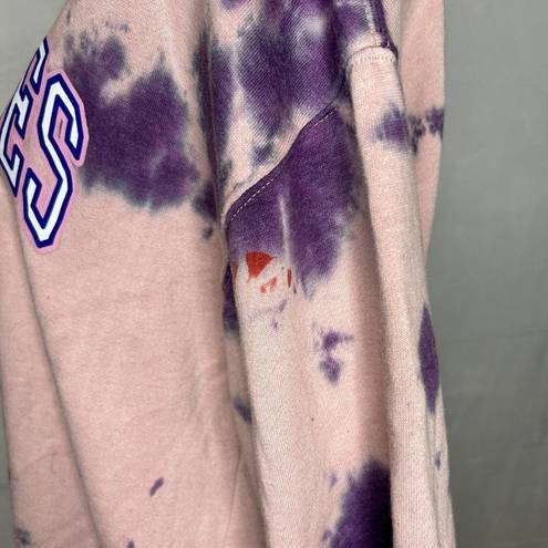 Mighty fine  Good Vibes Pink Purple Tie Dye Crew neck Sweatshirt Sz L