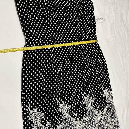 Krass&co Eva Mendes Dress NY &  Black White Polka Dot Lace Overlay Sz 8 $79