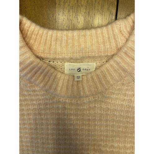 Lou & grey  Pink Waffle Knit Sweater Crewneck Alpaca/Nylon/Acrylic Size XSmall