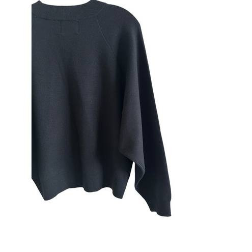 The Row All: Women's Small Long Sleeve Mock Neck Solid Black Pullover Sweater