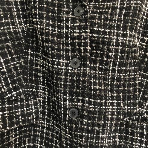 Coldwater Creek Y2K  black tweed blazer wool plaid checkered textured women large