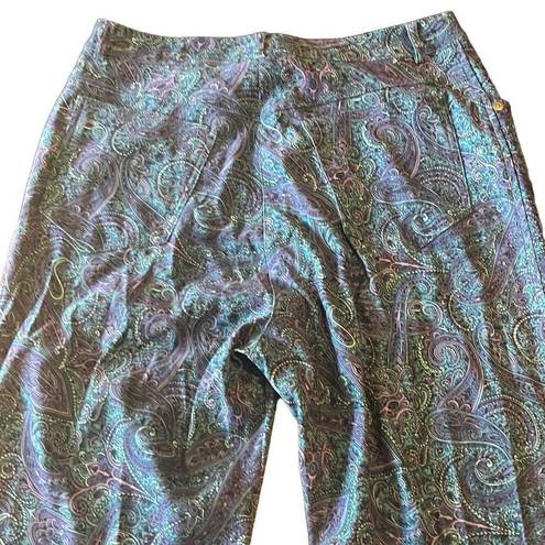 Vintage Blue Renfrew Womens 6  Purple Paisley Print High Rise Straight Leg Pants