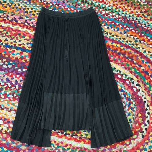 Bailey 44 Black Pleated Cutout Elastic Waist Midi Maxi Skirt - Medium