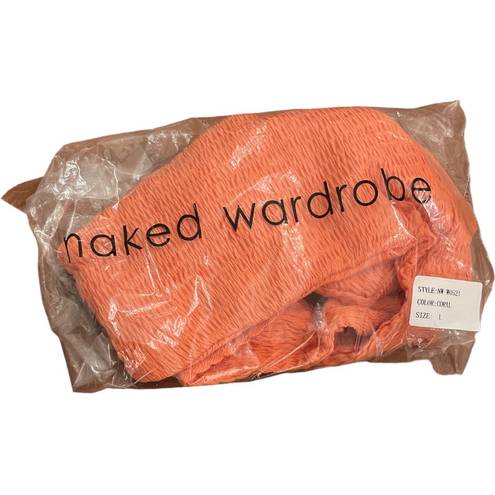 Naked Wardrobe  orange cut out bathing suit size large