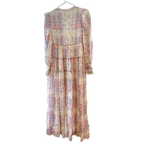 Rococo NEW  Sand Etre Metallic Maxi Dress Pink Multi