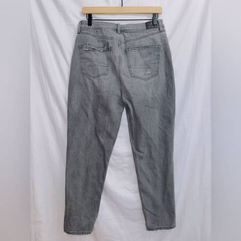 American Eagle AE Gray Wash Denim High Waisted Mom Jean size 10