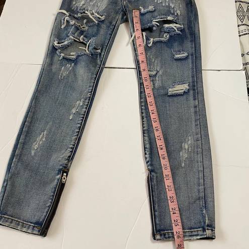 One Teaspoon  Trashed Freebirds Distressed Skinny Jeans Size 24