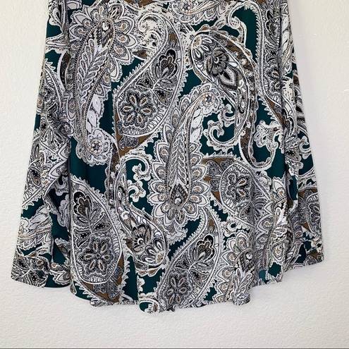 Chico's Chico’s Size Large Paisley Ruffled Front Button Down Top