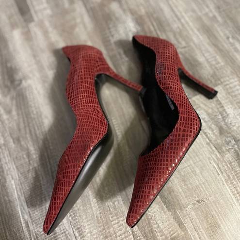 Tommy Hilfiger  Stiletto Heels Red Leather Size 5.5