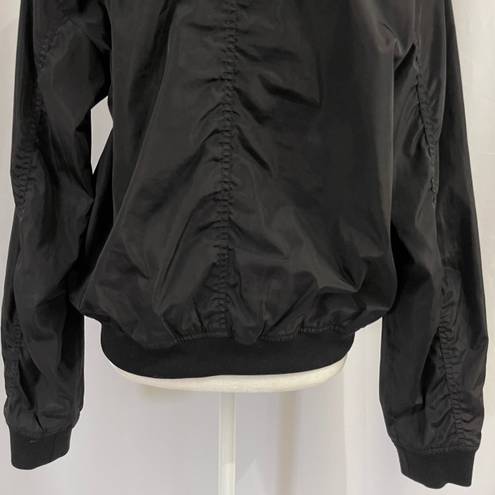 EXPRESS Ruched Back Full Zip Bomber Jacket Black