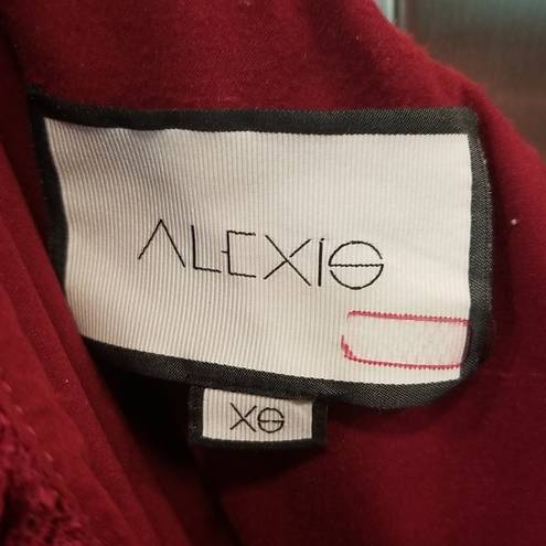 Alexis 💕💕 Ilana Lace Long Sleeve Dress ~ Dark Red XS One Shoulder Sheath Dress
