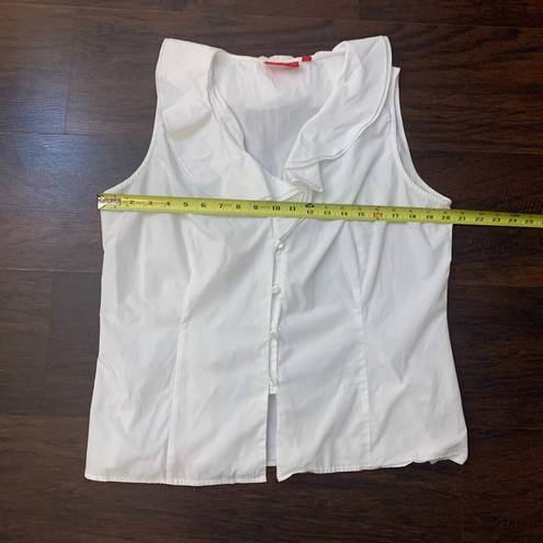 Oscar de la Renta Oscar by  white button down sleeveless blouse size 16