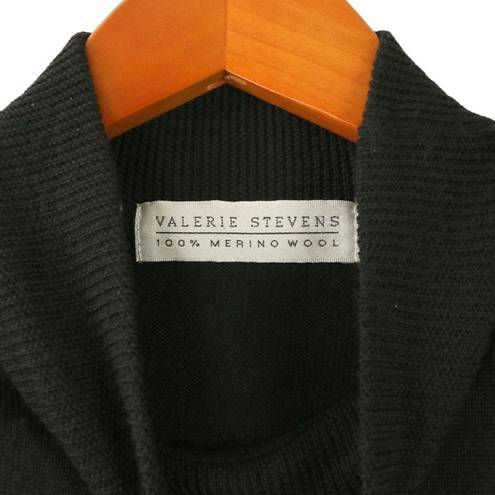 Valerie Stevens  Vintage Merino Wool Pullover Mock Neck Black Sweater L