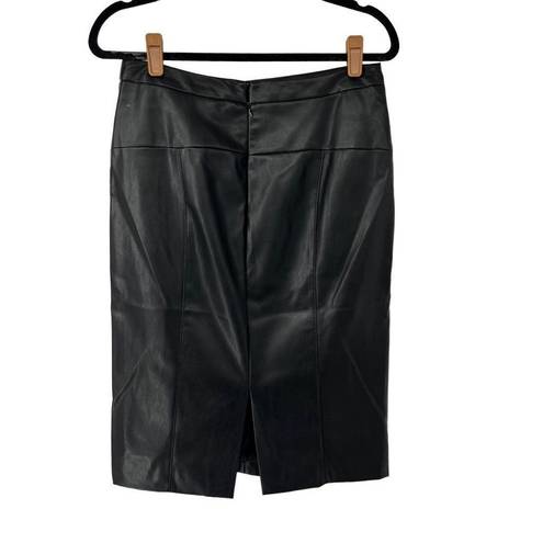 Worthington  Black Faux Leather Silver Stud Detail Skirt