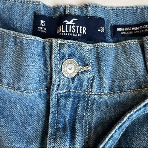 Hollister  W32 15 high rise mom short paper bag tie waist denim cuff shorts boho