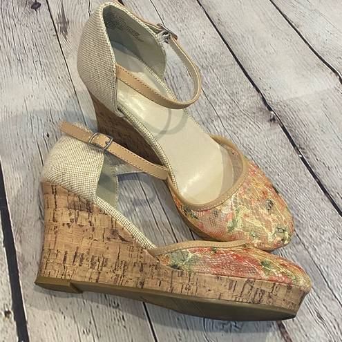 Apt. 9  Lace & Linen Wedges w Ankle Strap-9