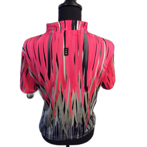 Polo JAMIE SADOCK V neck M golf  shirt neon pink, silver black art designs