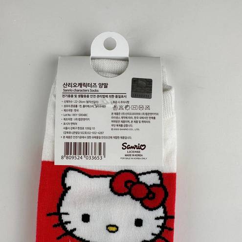 Sanrio  Hello Kitty Character Socks Women's White Red Made in Korea NEW