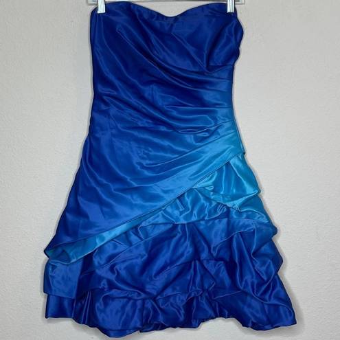 Onyx Vintage  Nite Strapless Ombre Dress Blue