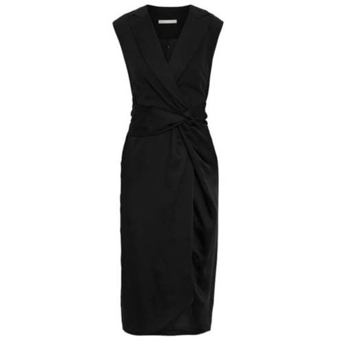 Twisted JONATHAN SIMKHAI
Wrap-effect  twill-paneled satin midi dress