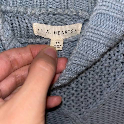 LA Hearts Thick Knit Baby Blue Turtleneck Sweater