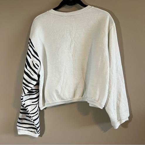 American Vintage Vintage BJ Frog Women’s White Zebra Sleeve Sweatshirt