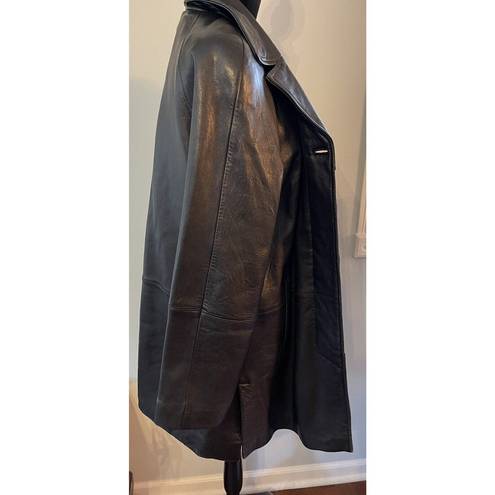 Butter Soft Leather Limited Black Button   Leather Jacket Mob Wife Women’s Medium