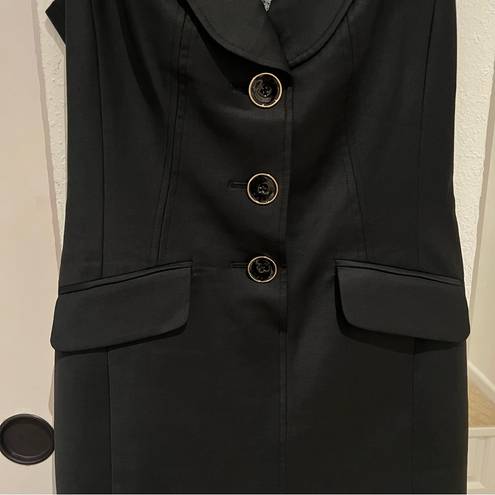 Ted Baker RARE  Little Black Dress Suiting Dress Button Front