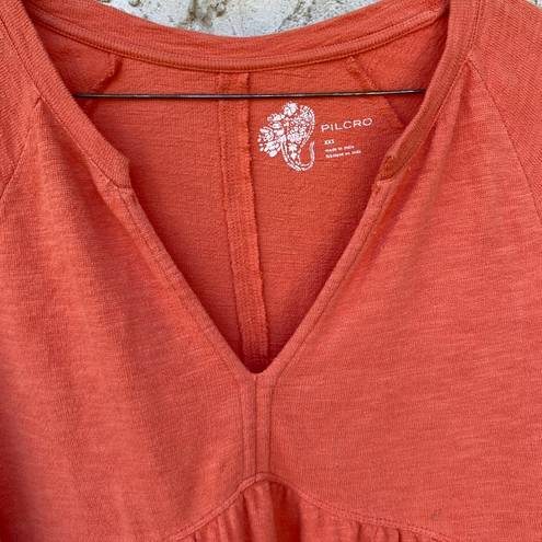 Pilcro  by Anthropologie Size XXS Terrycloth orange boho long sleeve top cotton