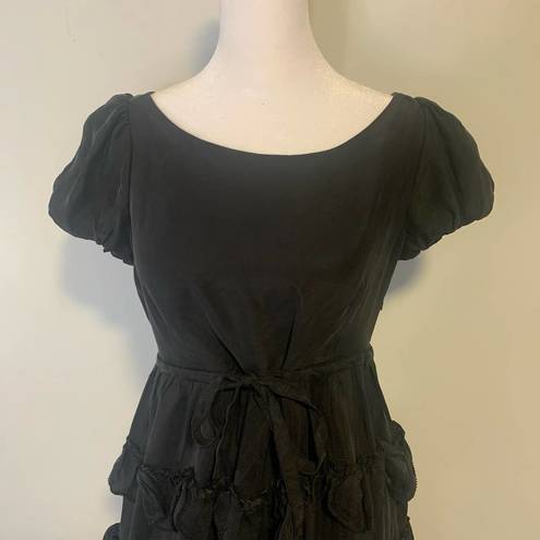 Juicy Couture  black ruffle short sleeve a-line dress size 0