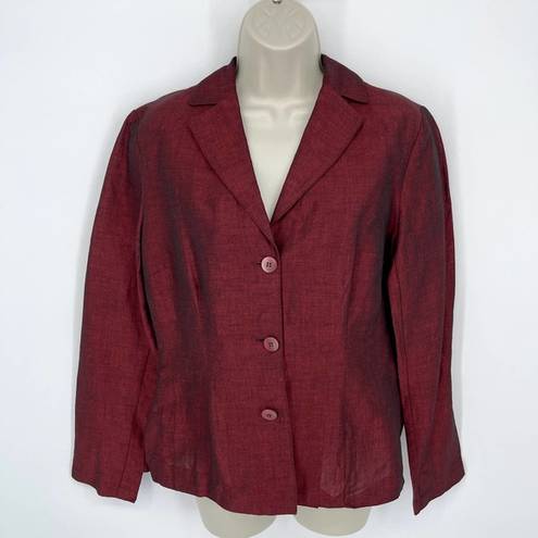 Laundry by Shelli Segal  VINTAGE Blazer Top Womens Sz 8 Sheen Red 3 Button