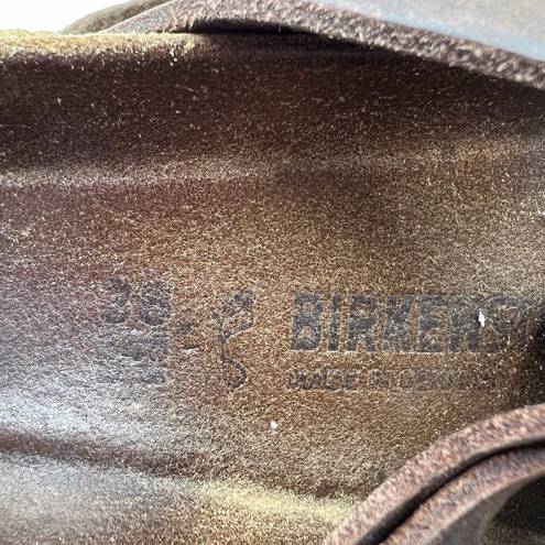 Birkenstock  Womens Size 38 US 7  Florida Leather Sandals Strappy Slip On Brown