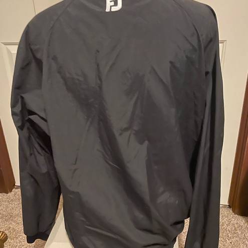 FootJoy  Womens Large Button Up Black Windbreaker