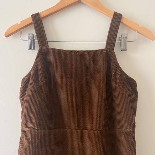 American Eagle  Brown Corduroy Overalls Babydoll Mini Dress Size XS