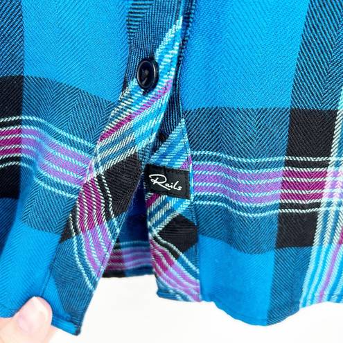 Rails  Womens Lightweight Hunter Plaid Button Up Shirt Size M Cobalt Magenta