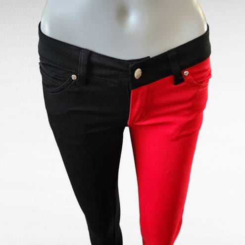 Tripp NYC  Black & Red Split Leg Skinny Jeans Size 1