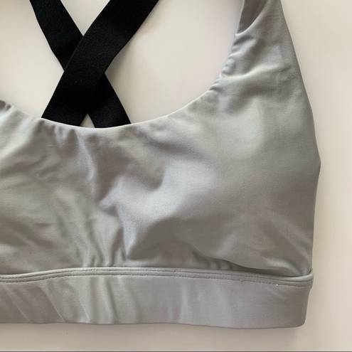 Koral  Silver & Black Criss Cross Back Sport Bra XS