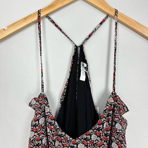 Lush Clothing NWT Lush Black Red Multi Floral Mini Halter Dress Medium