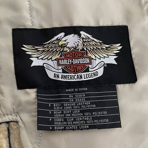 Harley Davidson Embroidered Leather Jacket, Black, Large