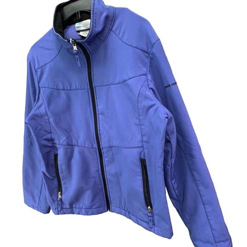 Free Country  Womens Soft Shell Jacket L Periwinkle Blue Full Zip Fleece Lined