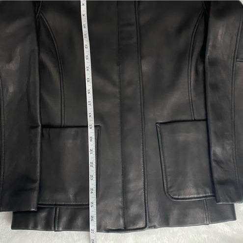 Liz Claiborne Liz, Claiborne, 100% genuine, black leather jacket/coat. Size Medium