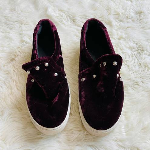 Rebecca Minkoff  Burgundy Noelle Studded Flat 6