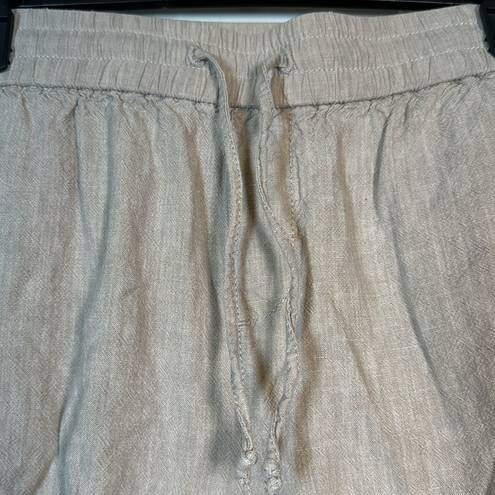Bermuda Women's Intro. Love The Fit Tan Linen Blend  6" Shorts Size 10 EUC #7933
