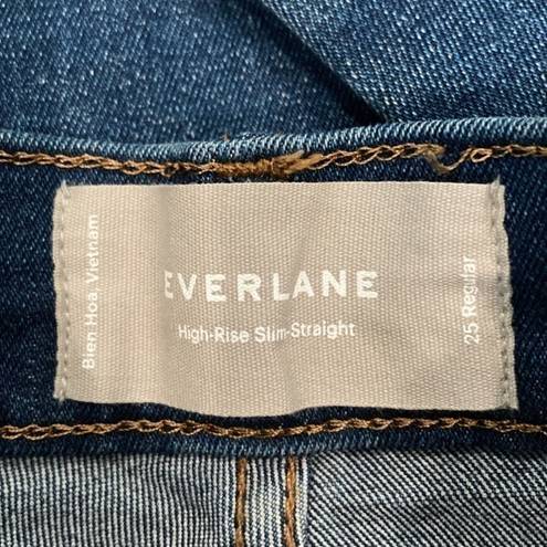 Everlane ⭐️  high rise slim straight blue jeans in size 25